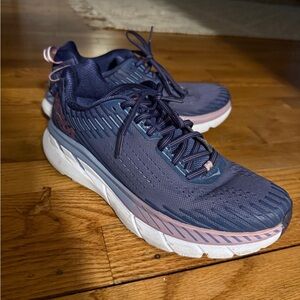 Hoka one one blue and pink